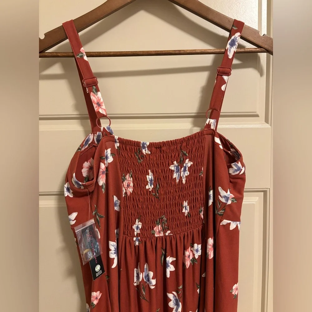 No Boundaries Orange Floral Dress